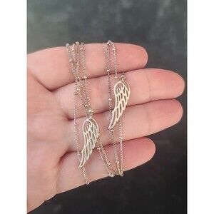 925 Sterling Silver Wing Lariat Necklace Vintage